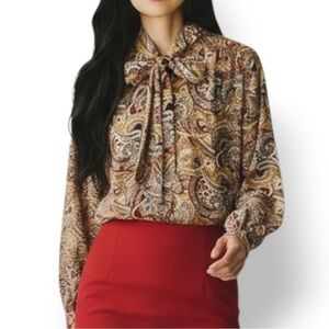 4/$20 Alfred Dunner Paisley Blouse with Neck Tie